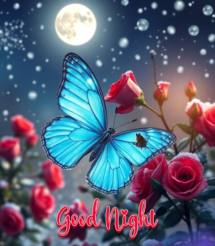 beautiful butterfly good night image