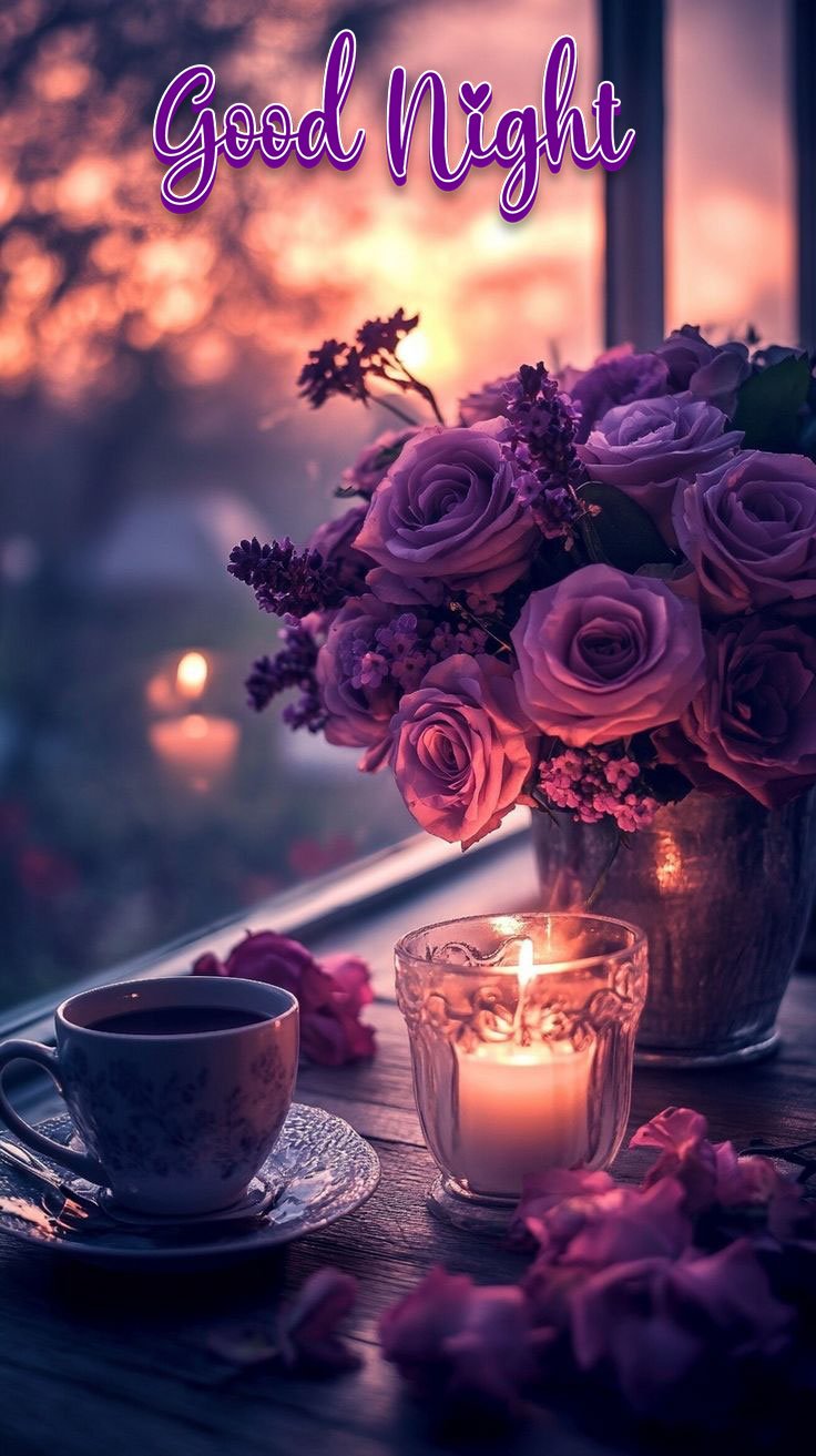 good night candle flower images