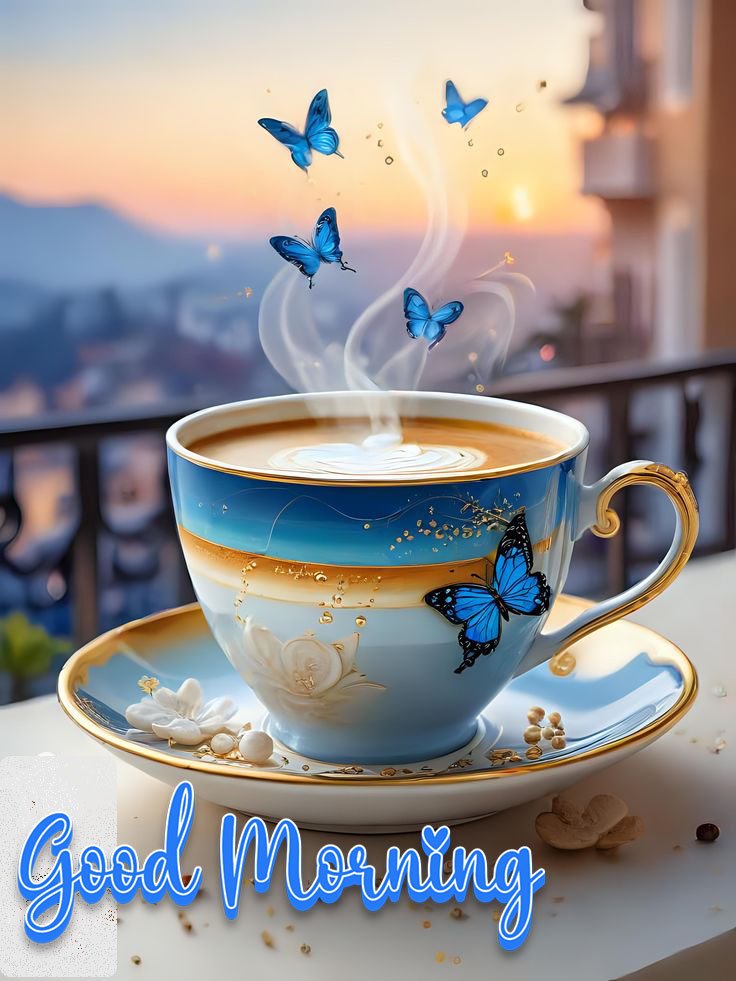 beautiful good morning butterfly image