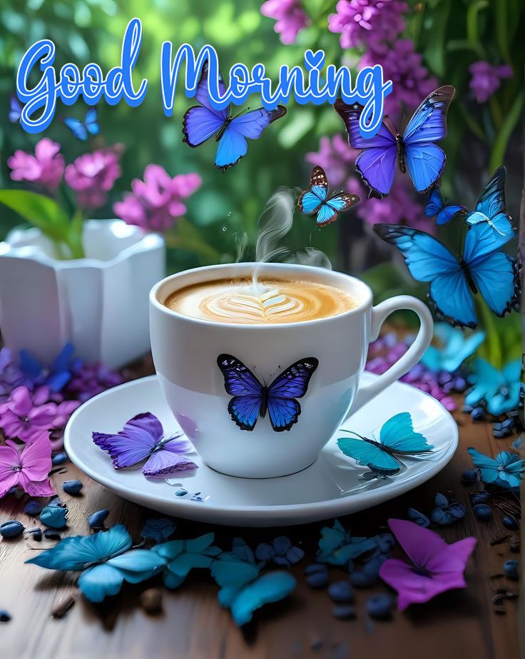 beautiful good morning butterfly images