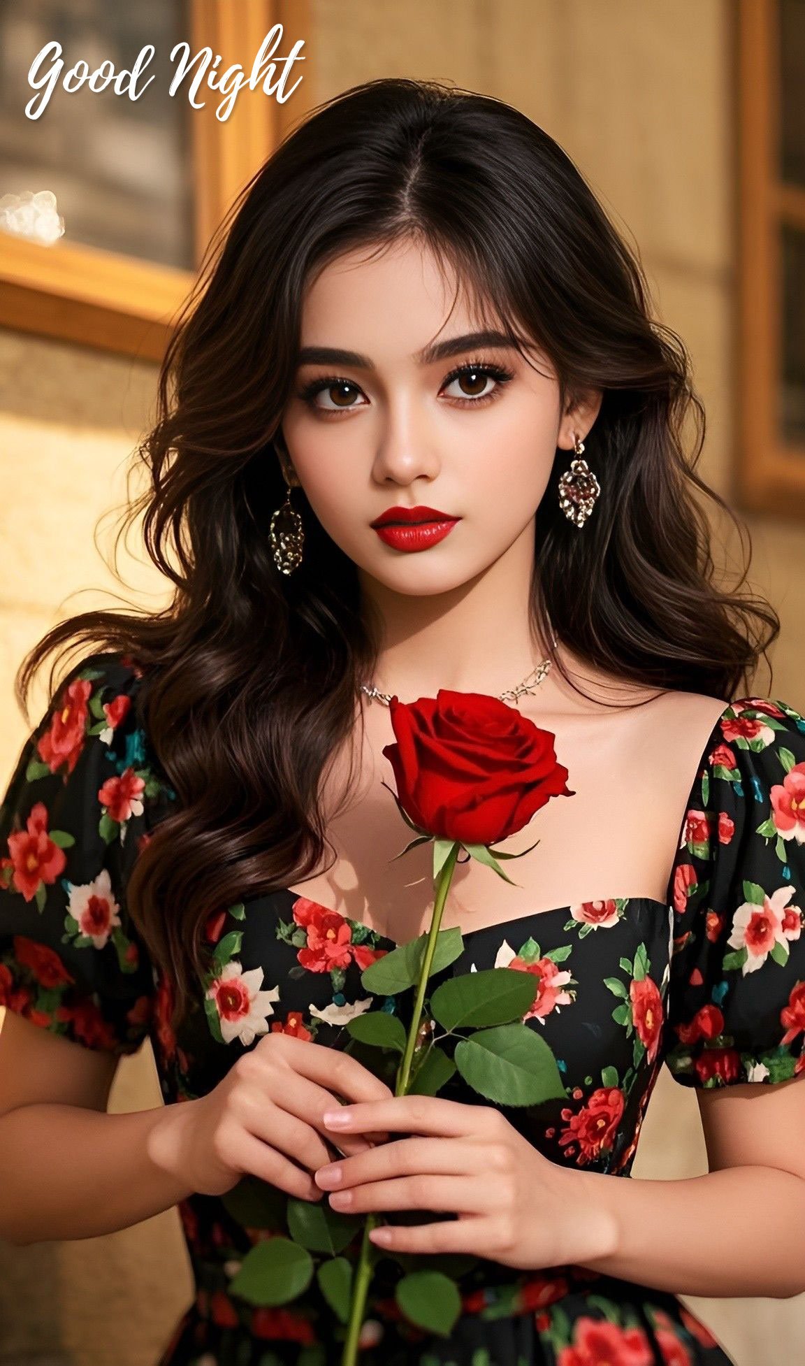 beautiful good night girl dp