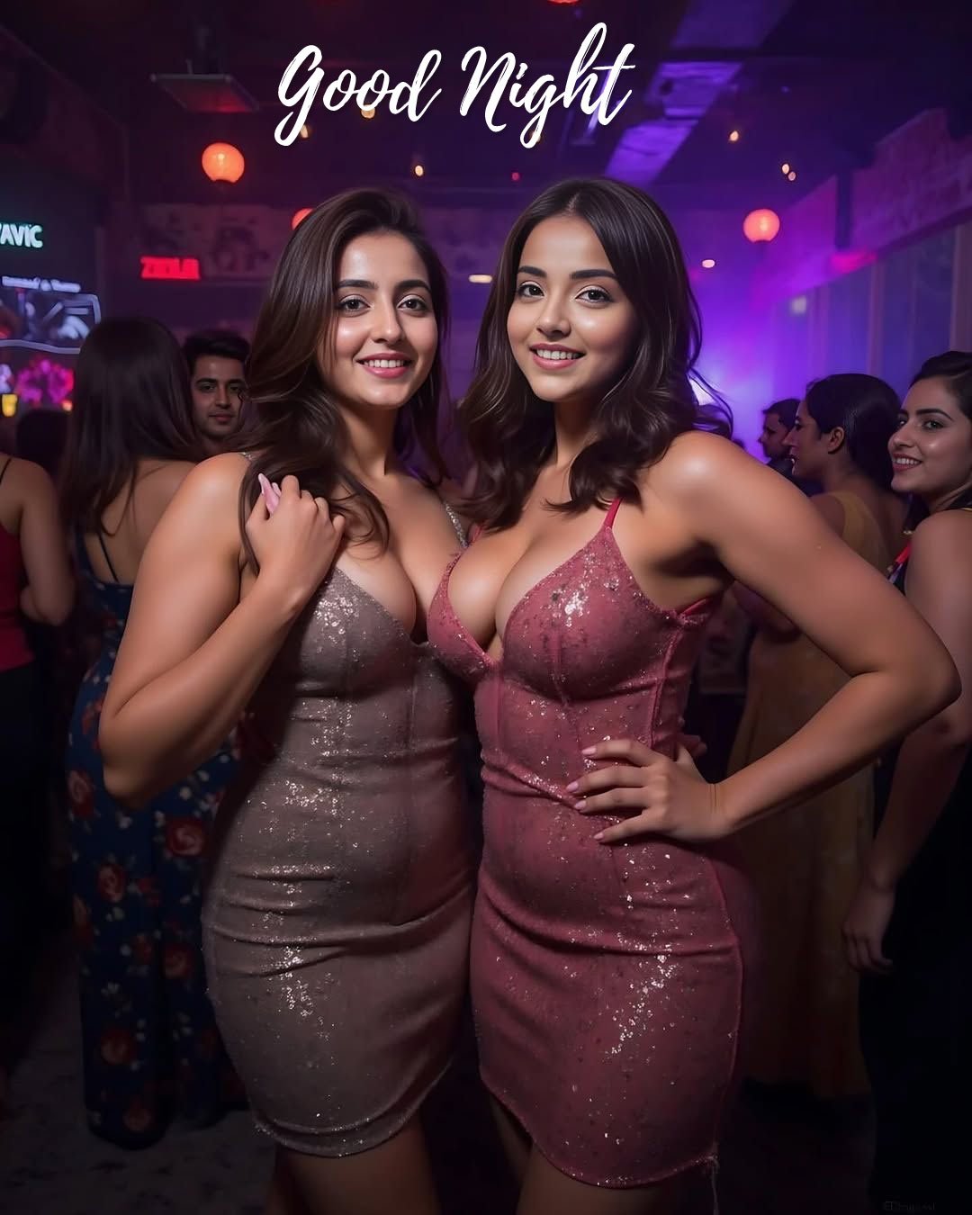 good night cute girl photo