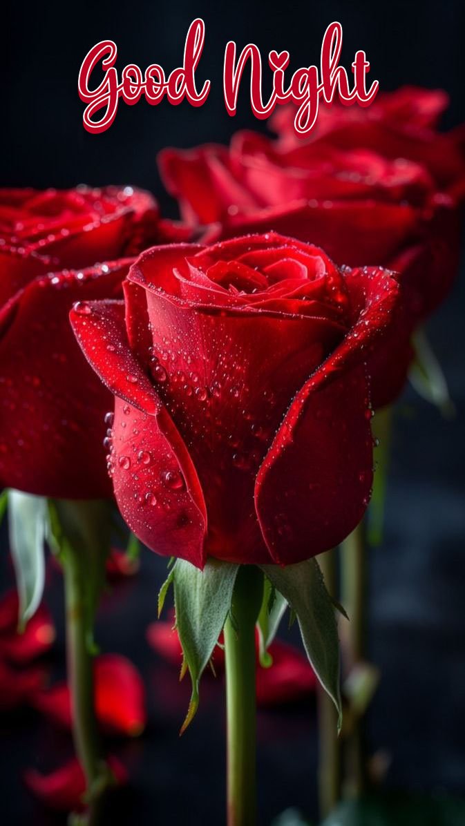 good night love flowers photos