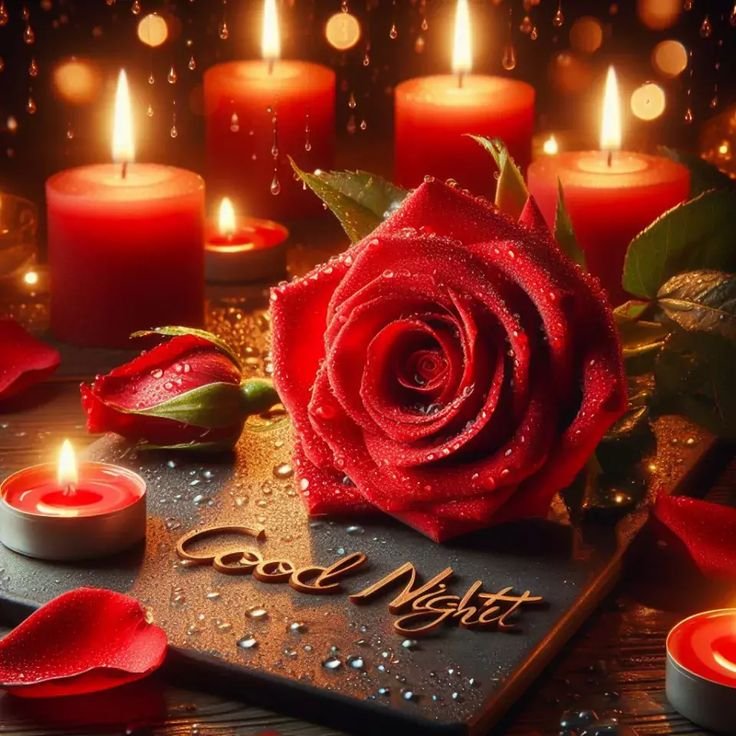 beautiful good night rose images