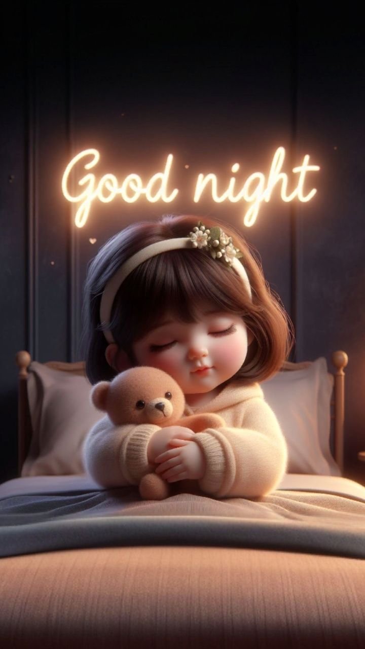 good night cute baby photo
