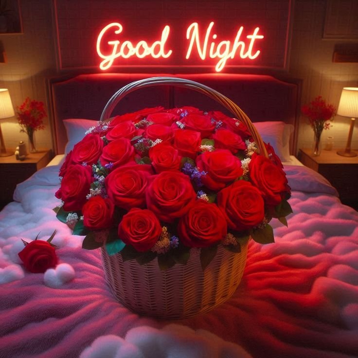 good night roses images