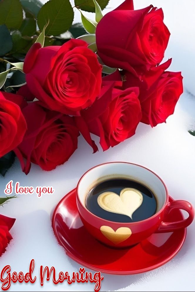 good morning images with rose