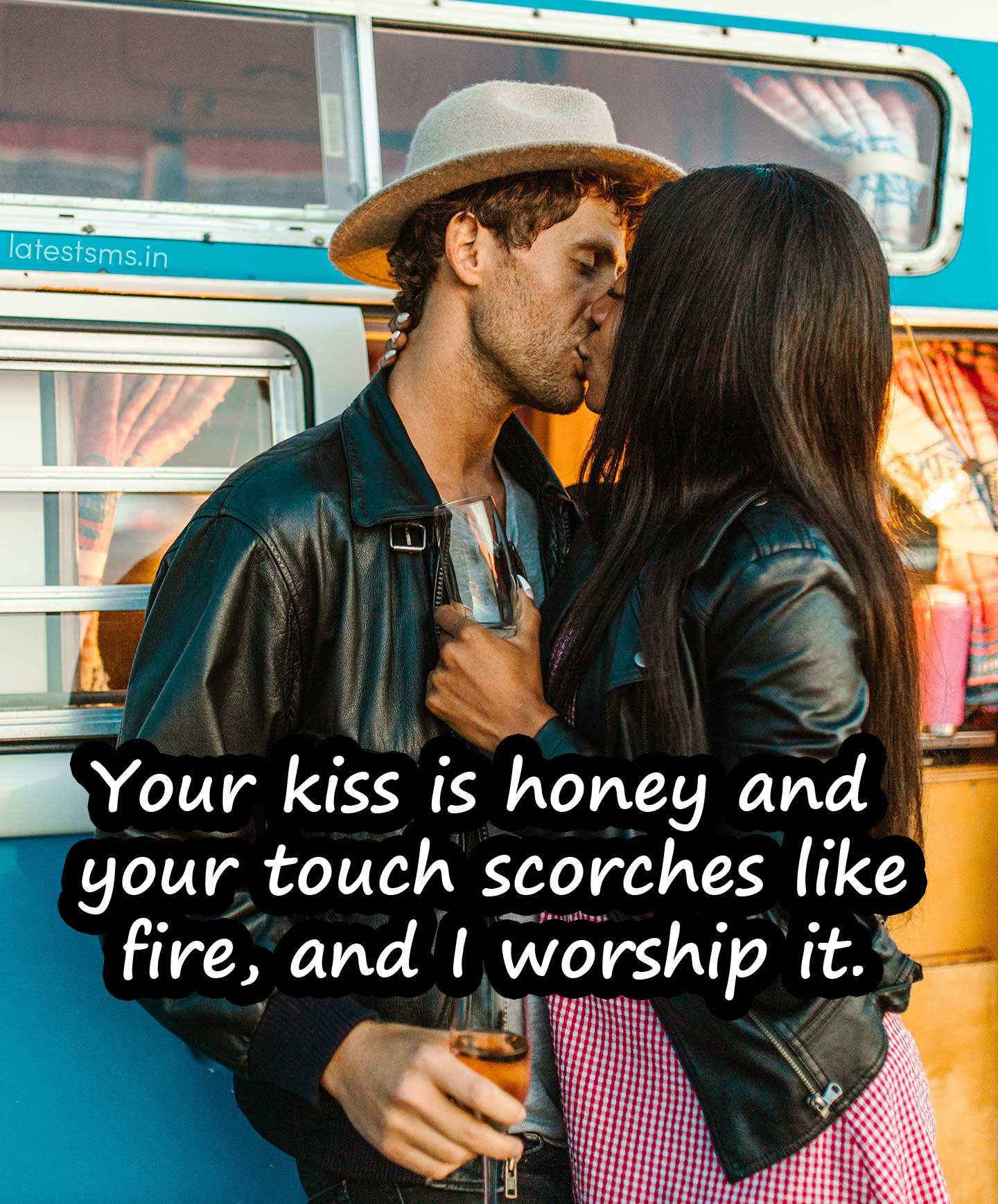 Romantic kiss text images