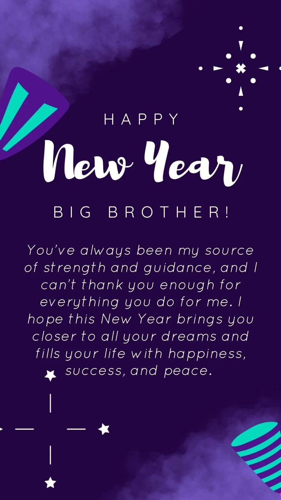 Simple happy new year greetings for brother