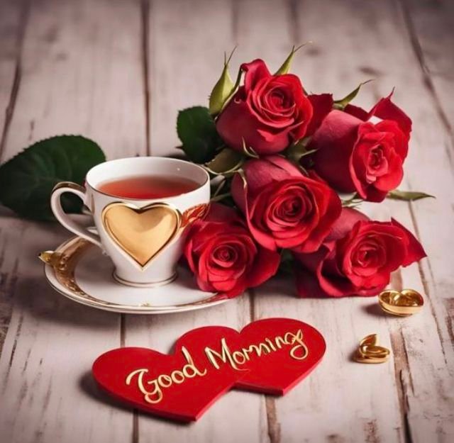 good morning romantic beautiful flowers